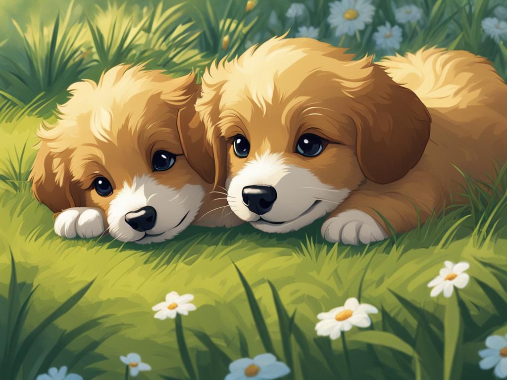 puppies engaging in mock wrestling